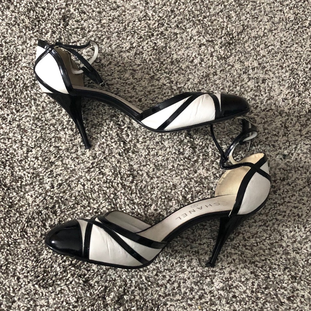 Chanel Black and White Heels